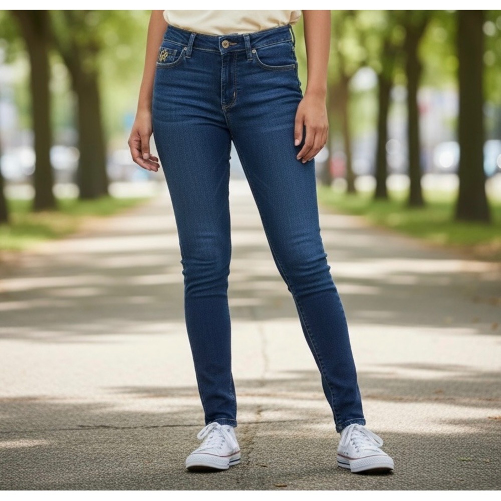 Arizona Jean Co Womens Mid-Rise Skinny Jeans Dark Wash Blue Denim Size 3 70819-8